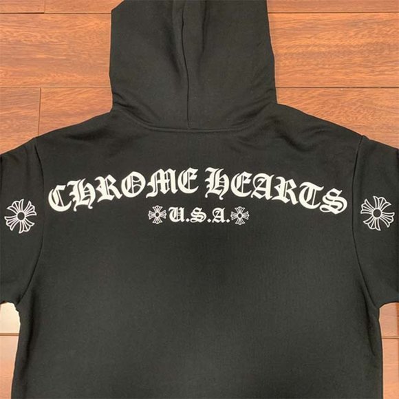 Chrome Hearts Shoulder Logo Zip Up Black Hooded Sweatshirt - Picture 14 of 15
